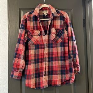 Oversized heavy flannel top